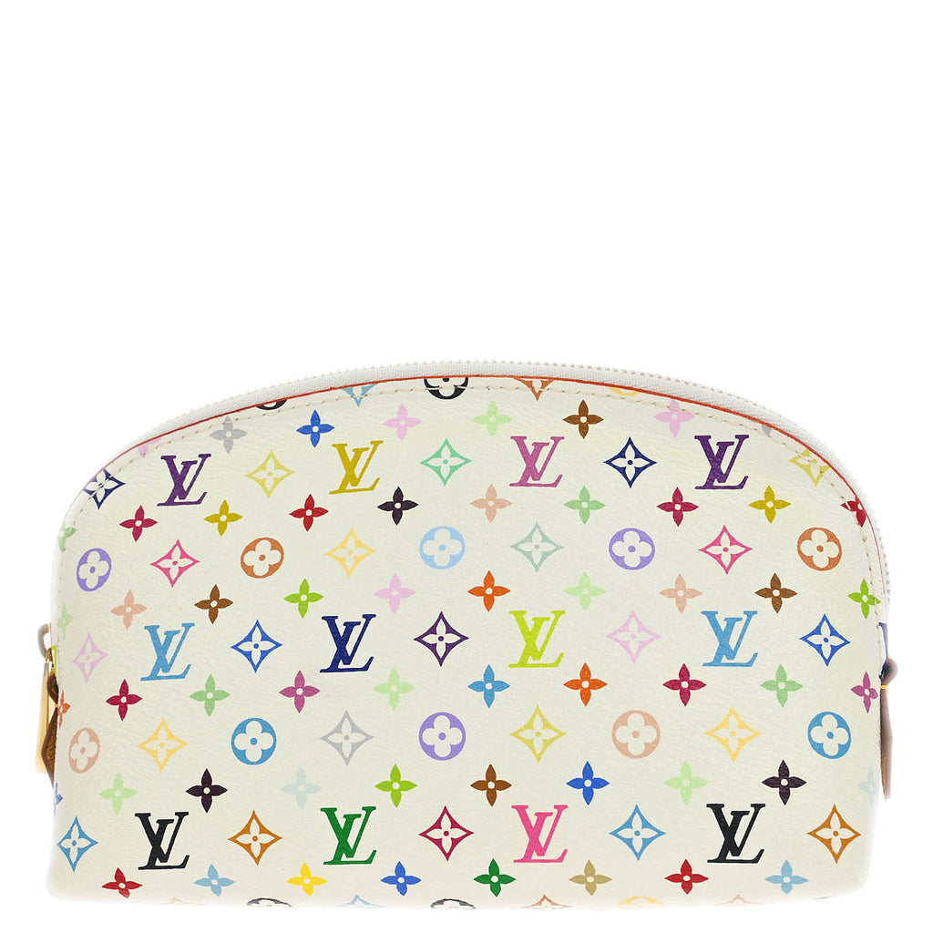Louis Vuitton White Monogram Multicolor Pochette Cosmetic M47354