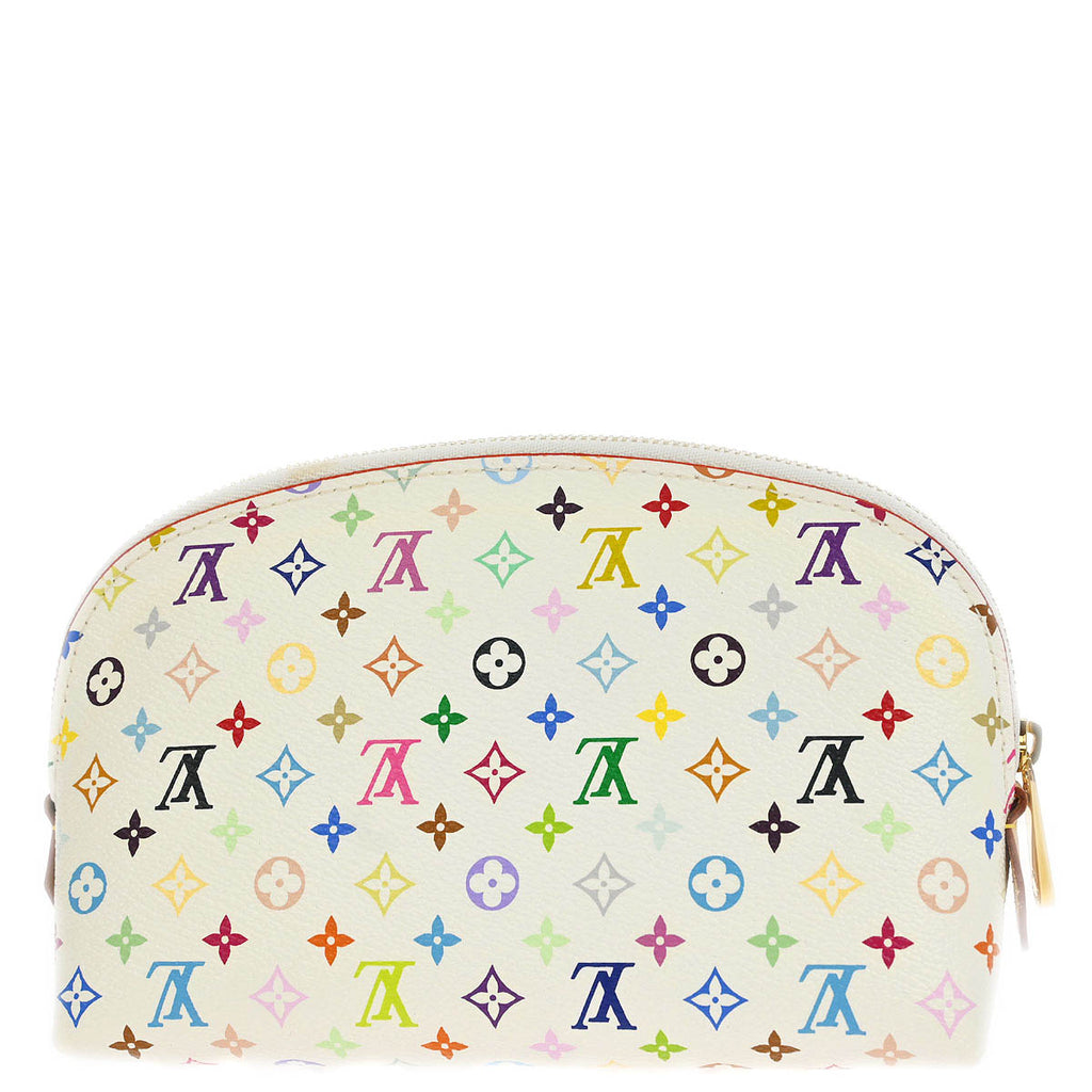 Louis Vuitton White Monogram Multicolor Pochette Cosmetic M47354