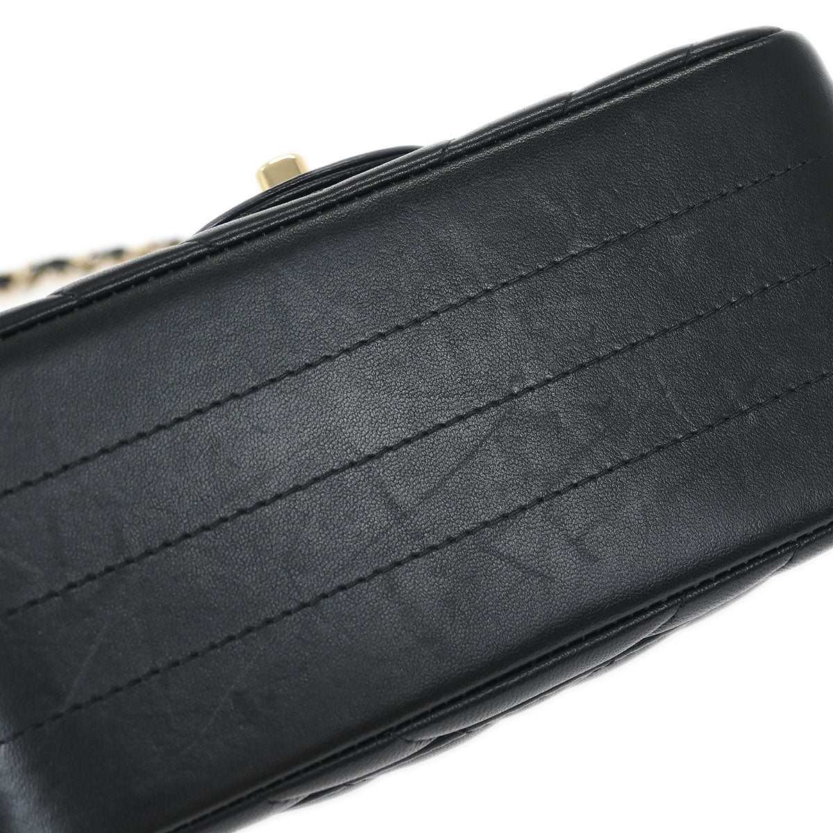 Chanel 2019 Black Lambskin Chevron Mini Classic Square Flap Shoulder Bag 17