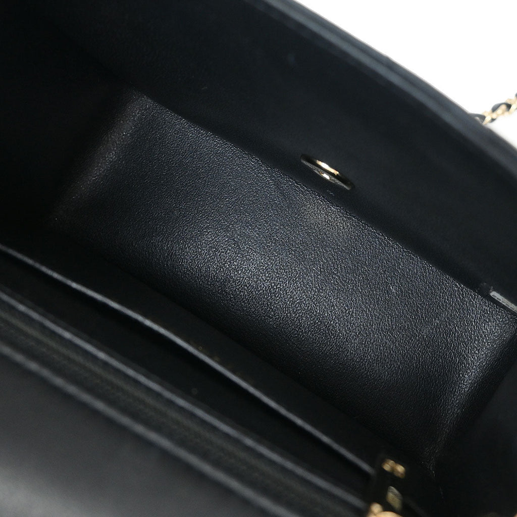 Chanel 2019 Black Lambskin Chevron Mini Classic Square Flap Shoulder Bag 17