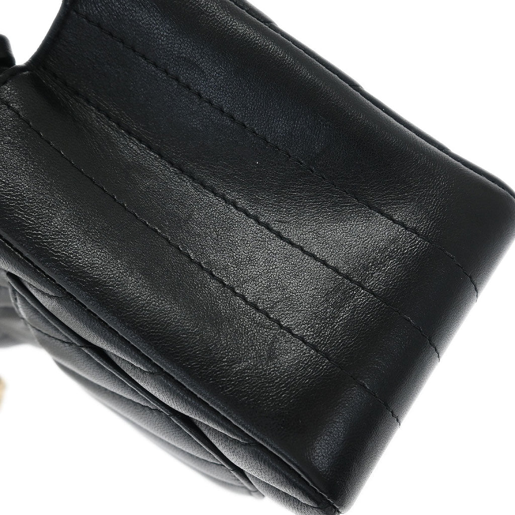 Chanel 2019 Black Lambskin Chevron Mini Classic Square Flap Shoulder Bag 17