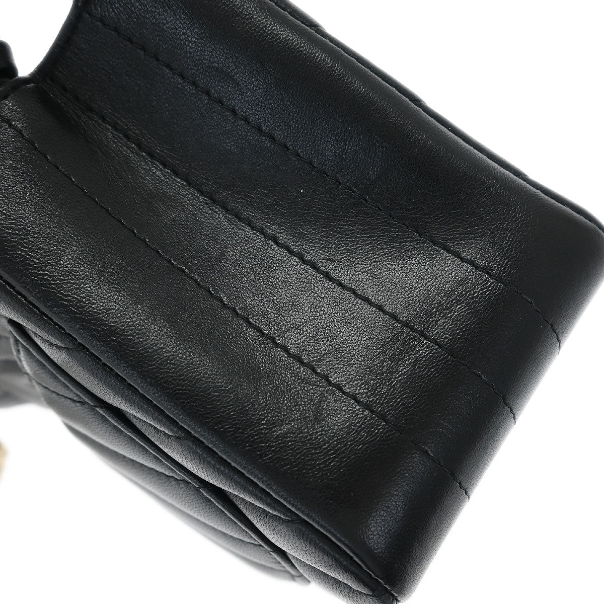 Chanel 2019 Black Lambskin Chevron Mini Classic Square Flap Shoulder Bag 17