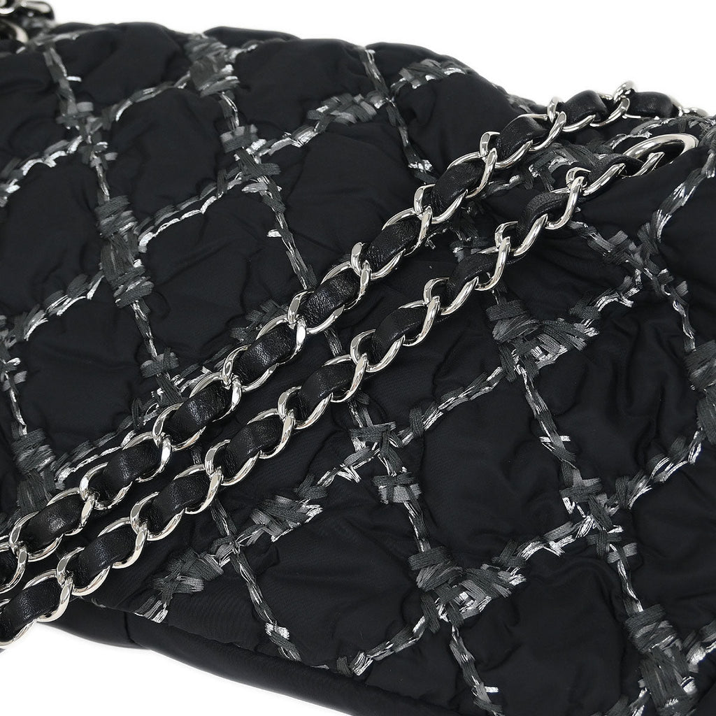 Chanel Black Nylon Paris Byzance Chain Shoulder Bag