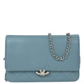 Chanel Light Blue Caviar Half Coco WOC Wallet On Chain