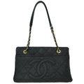 Chanel 2014 Black Caviar Timeless CC Chain Tote Bag