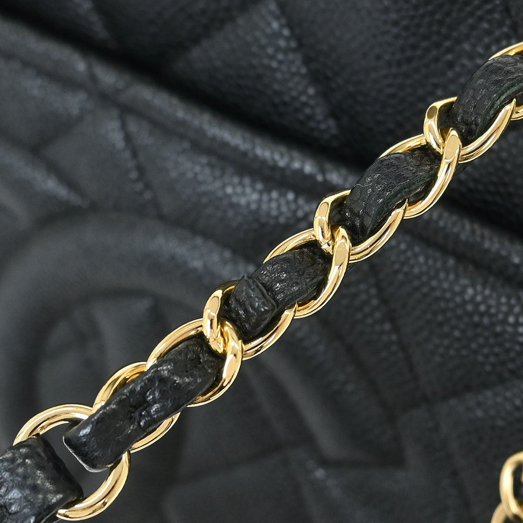 Chanel 2014 Black Caviar Timeless CC Chain Tote Bag
