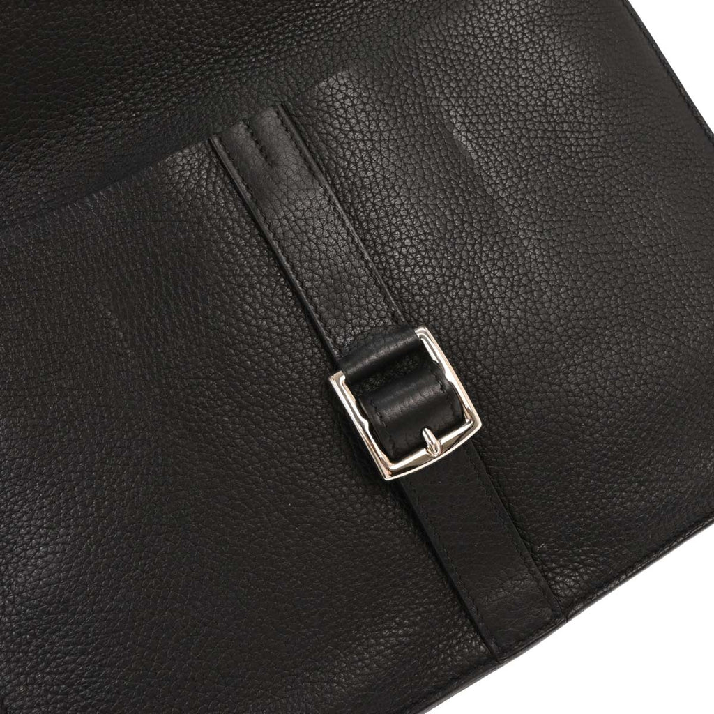 Hermes Black Taurillon Clemence Halzan 31 2way Shoulder Tote Bag