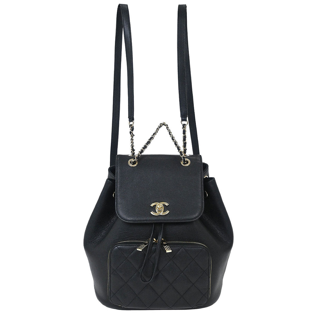 Chanel Black Calfskin Business Affinity Backpack
