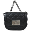 Chanel 2015-2016 Black Calfskin 2way Shoulder Handbag