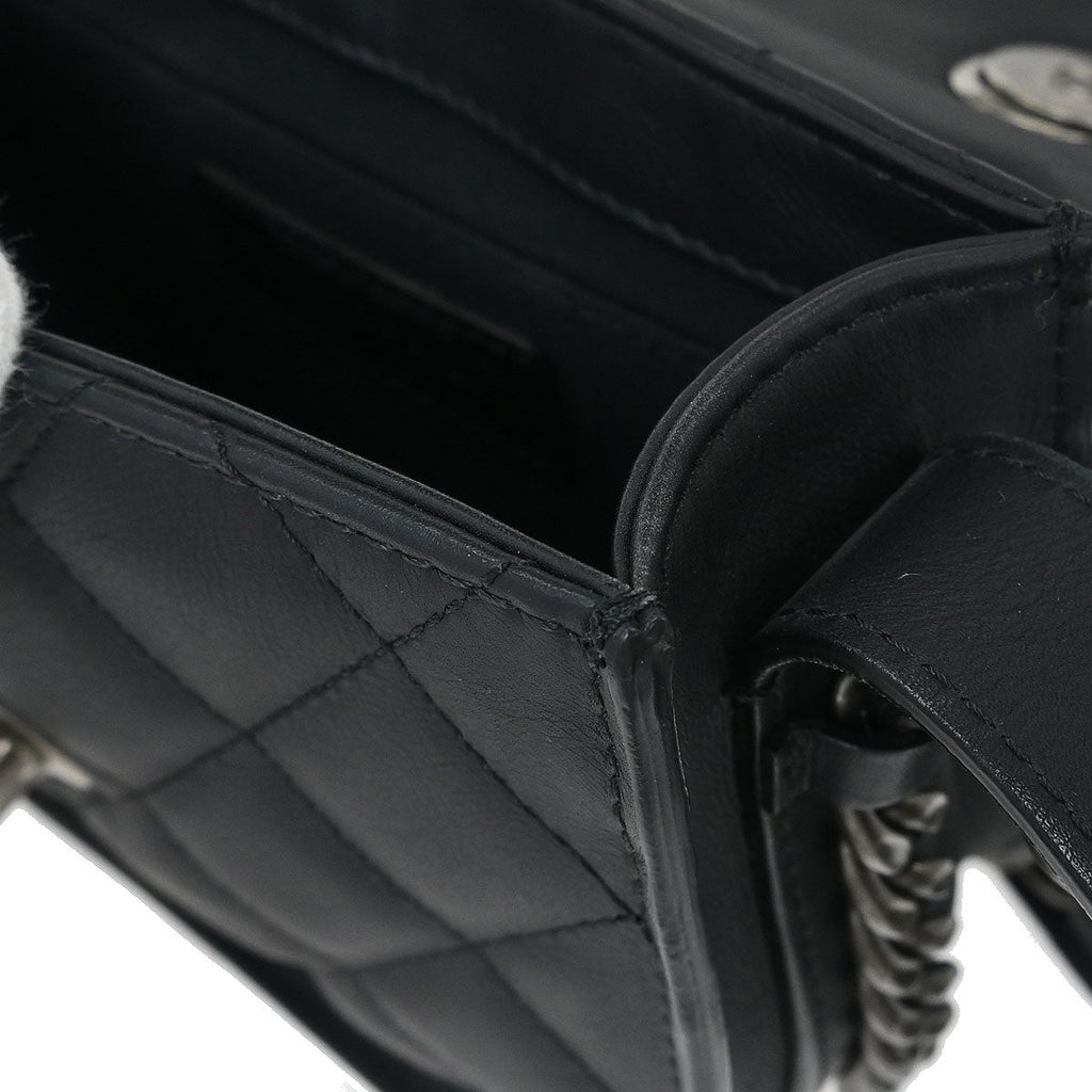 Chanel 2015-2016 Black Calfskin 2way Shoulder Handbag