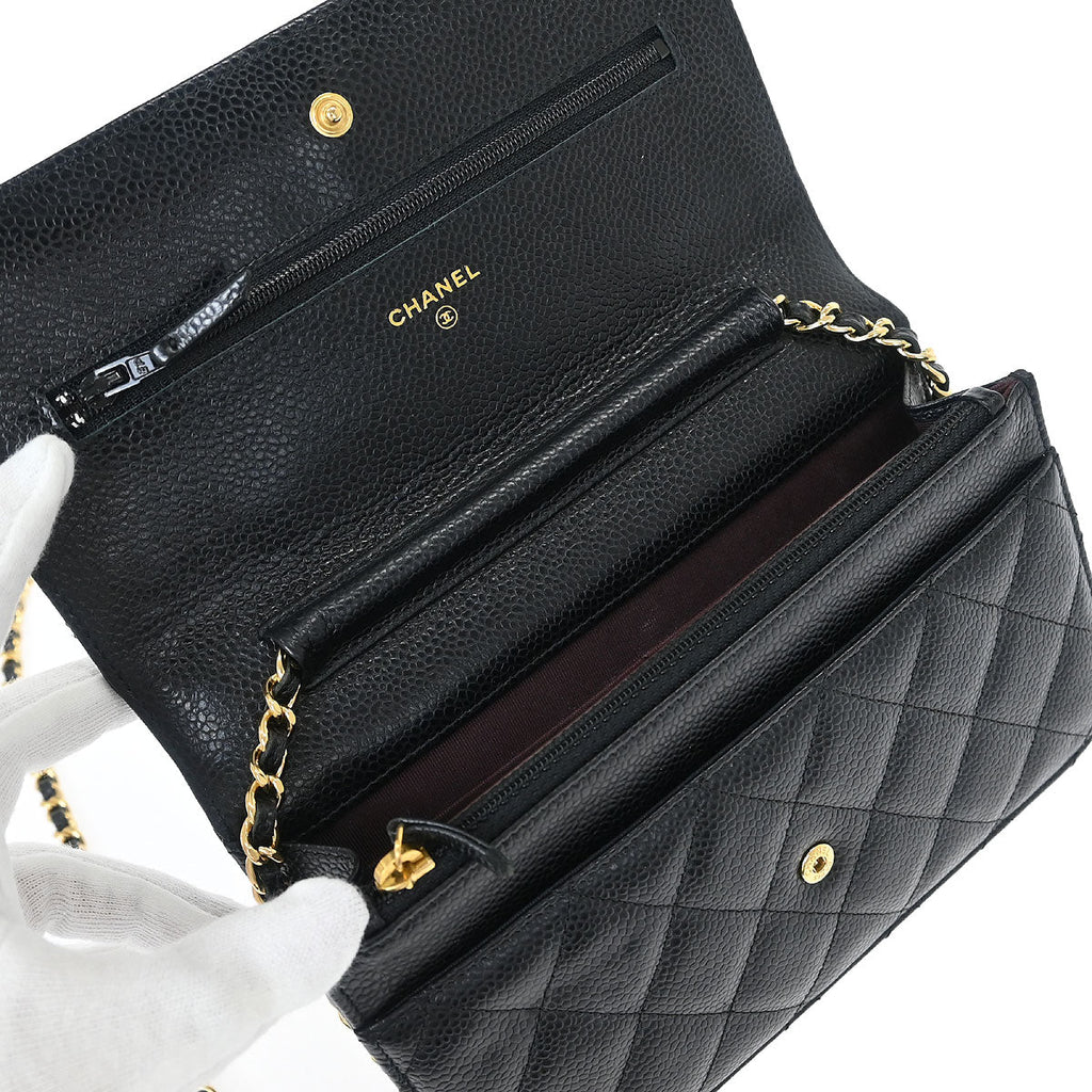 Chanel Black Caviar Classic WOC Wallet On Chain