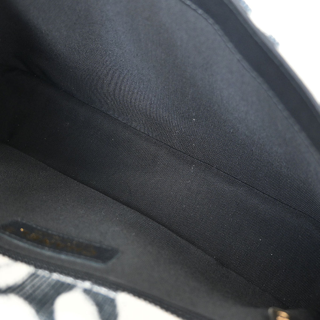Chanel 2018-2019 Black White Canvas Shoulder Bag