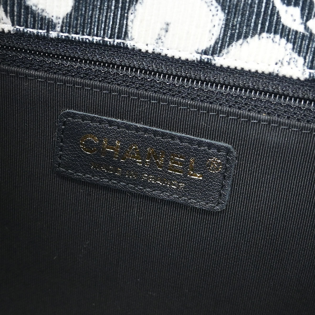 Chanel 2018-2019 Black White Canvas Shoulder Bag
