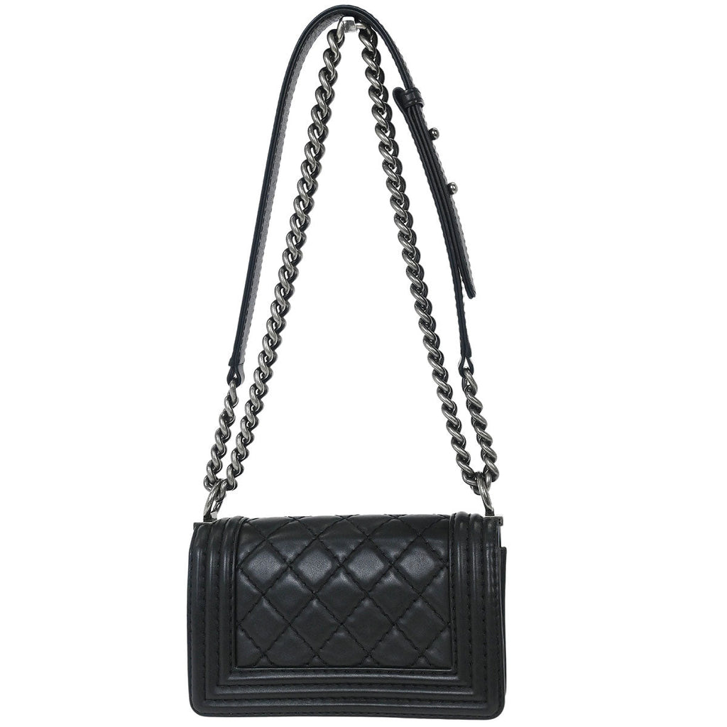 Boy Chanel Black Lambskin Small Chain Shoulder Bag