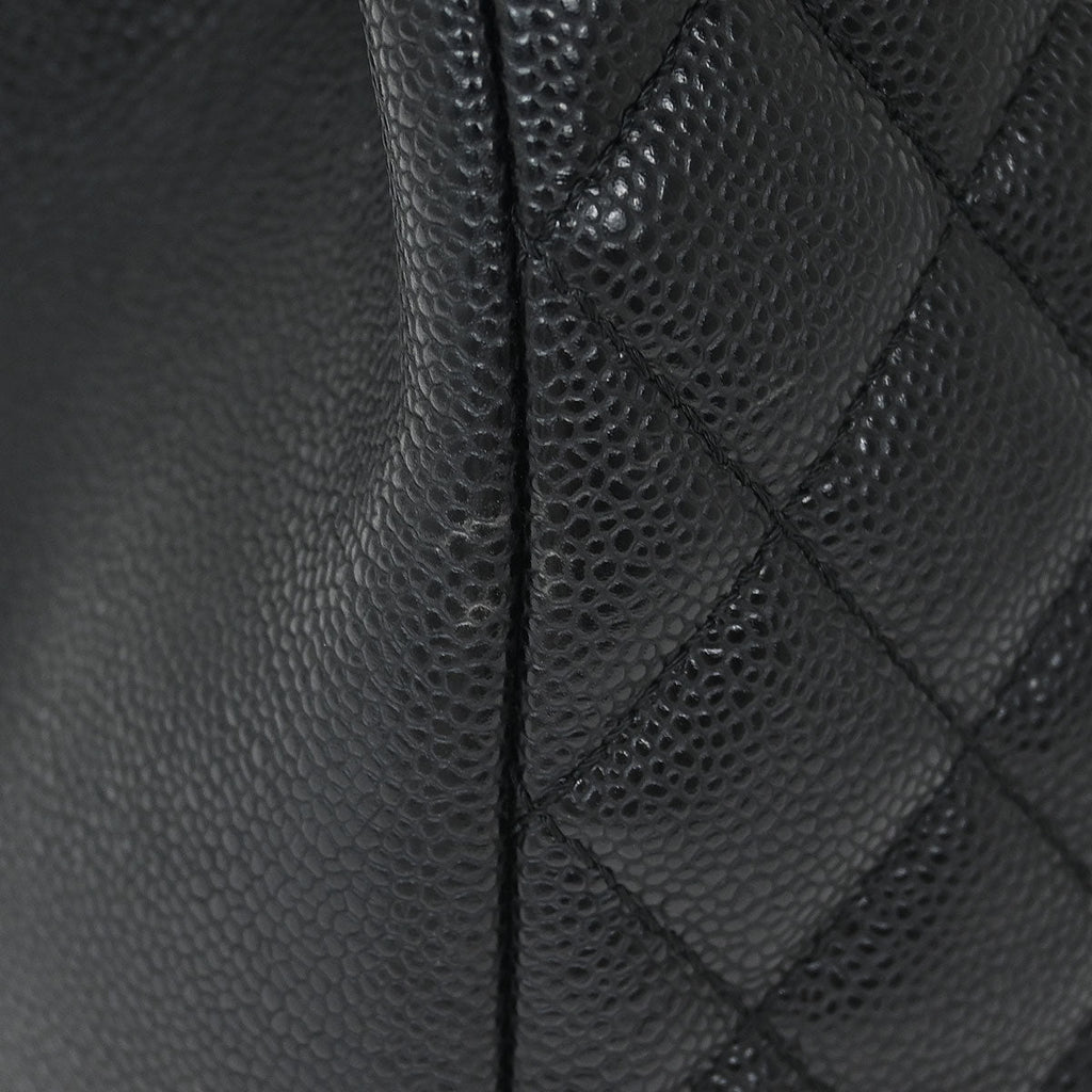 Chanel 2012-2013 Black Caviar Grand Shopping Tote GST XL Chain Handbag