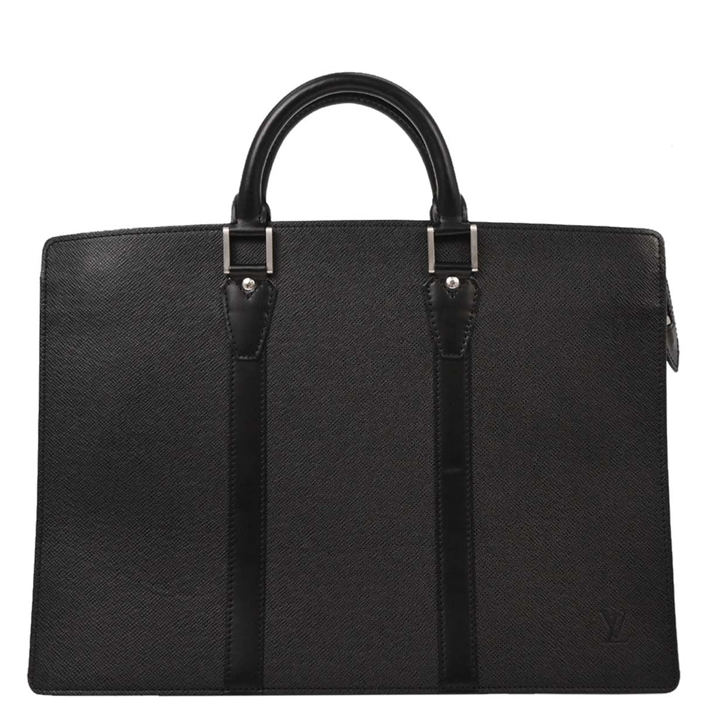 Louis Vuitton Black Taiga Lozan Briefcase Handbag M30052