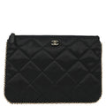 Chanel Black Satin Clutch Bag
