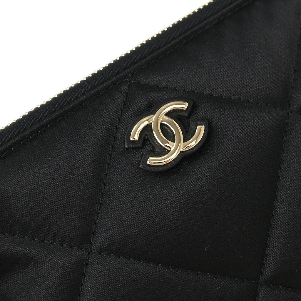 Chanel Black Satin Clutch Bag