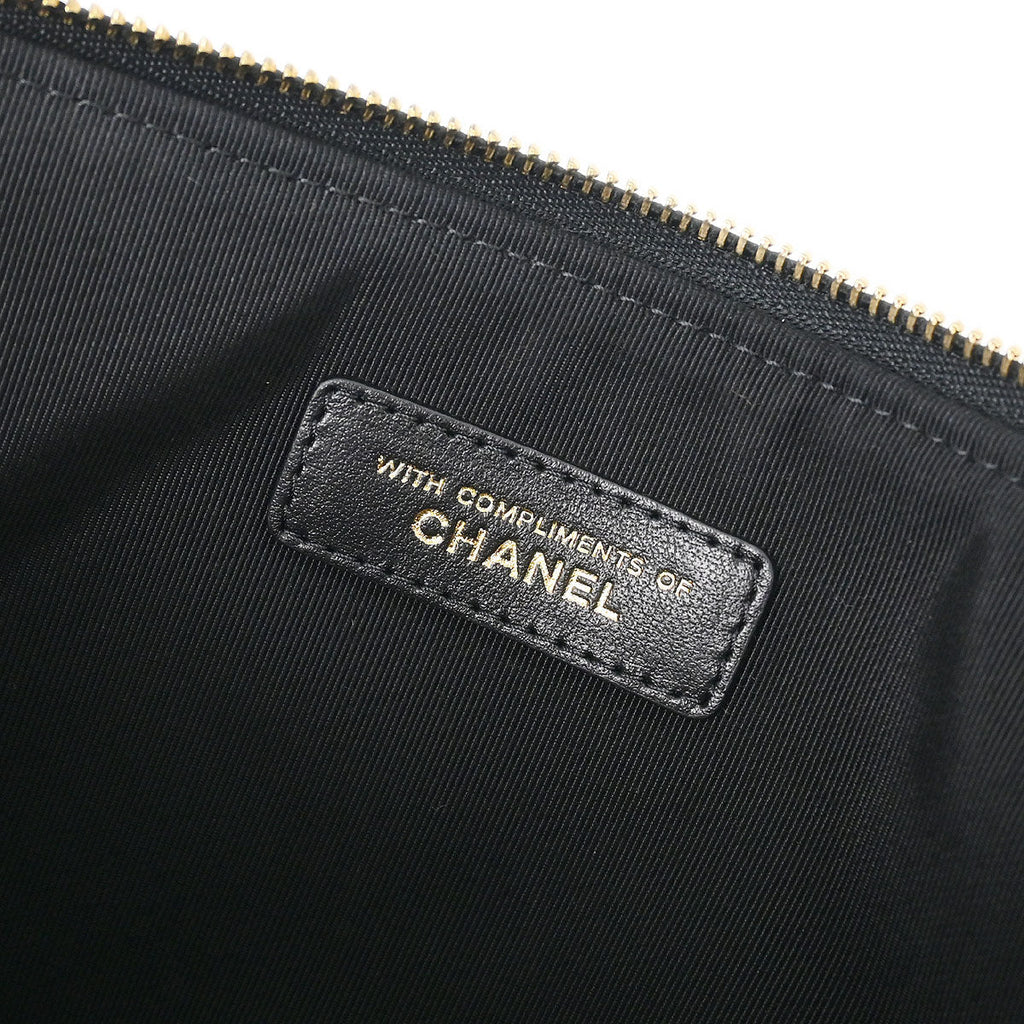 Chanel Black Satin Clutch Bag