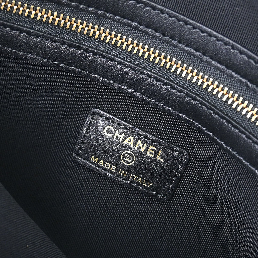 Chanel Black Satin Clutch Bag