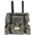Chanel 2010-2011* Gray Iridescent Calfskin Fantasy Fur Backpack