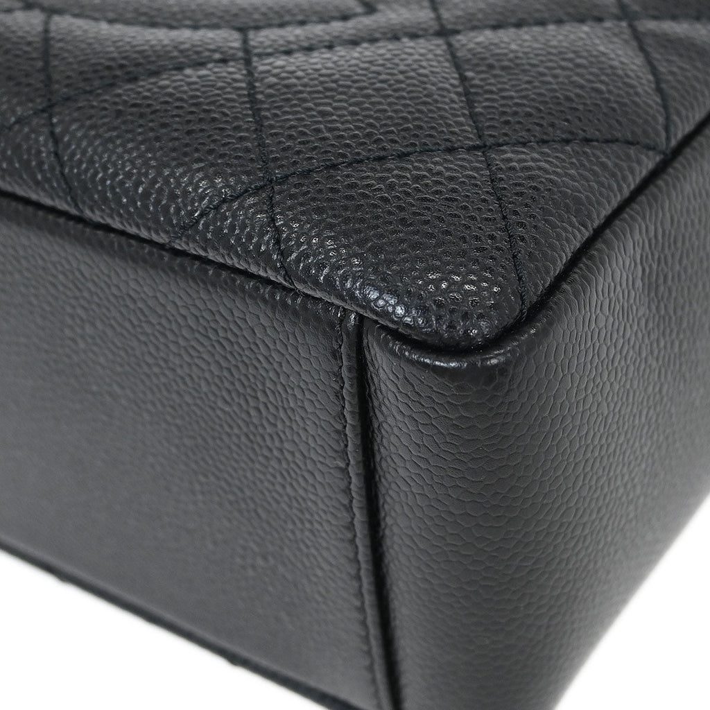 Chanel 2013-2014 Black Caviar Petite Shopping Tote PST Chain Handbag