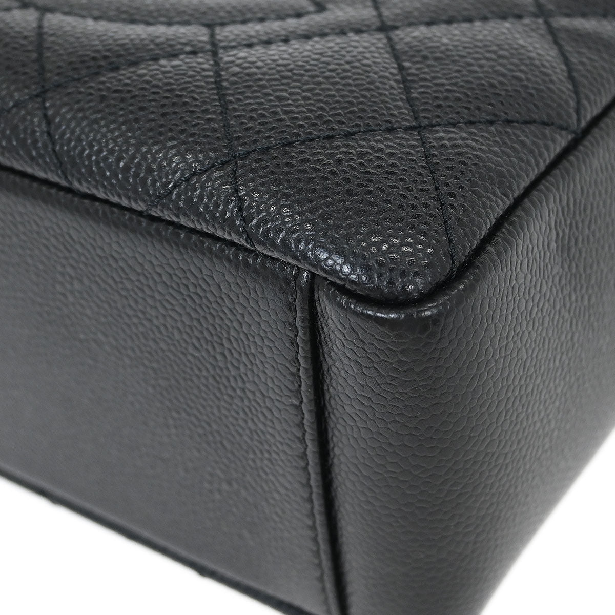 Chanel 2013-2014 Black Caviar Petite Shopping Tote PST Chain Handbag