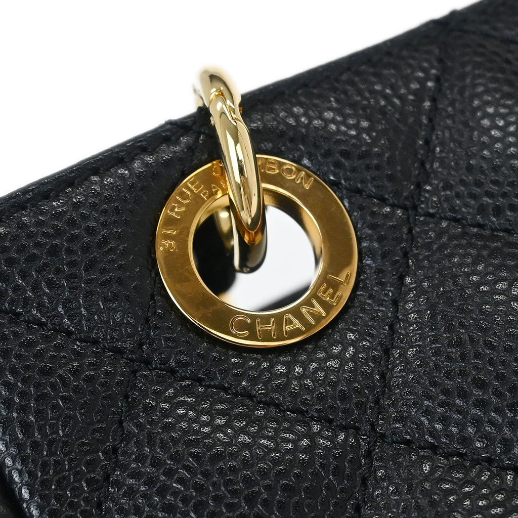 Chanel 2013-2014 Black Caviar Petite Shopping Tote PST Chain Handbag
