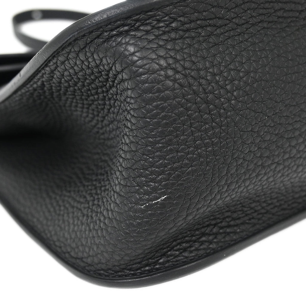 Hermes Black Taurillon Clemence Halzan 31 2way Shoulder Tote Bag
