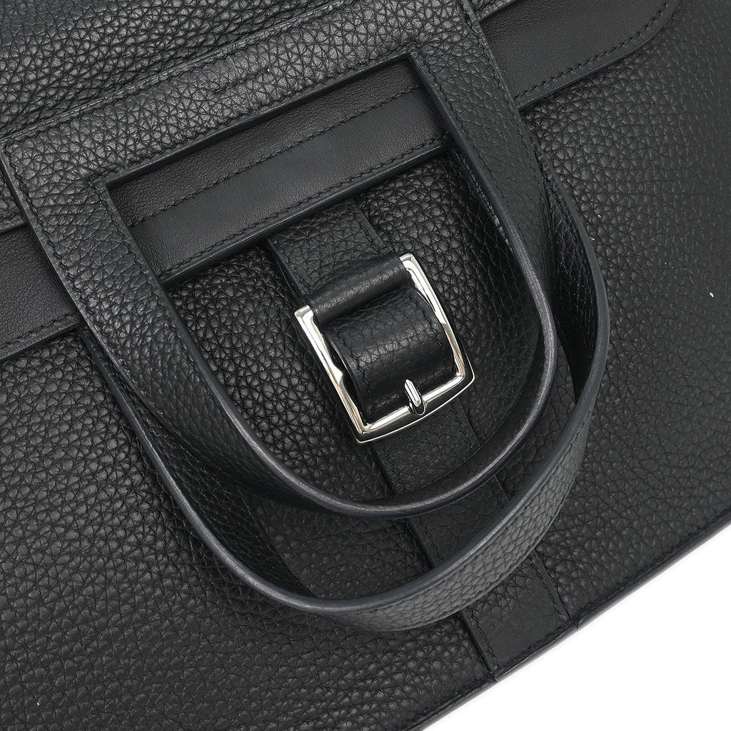 Hermes Black Taurillon Clemence Halzan 31 2way Shoulder Tote Bag