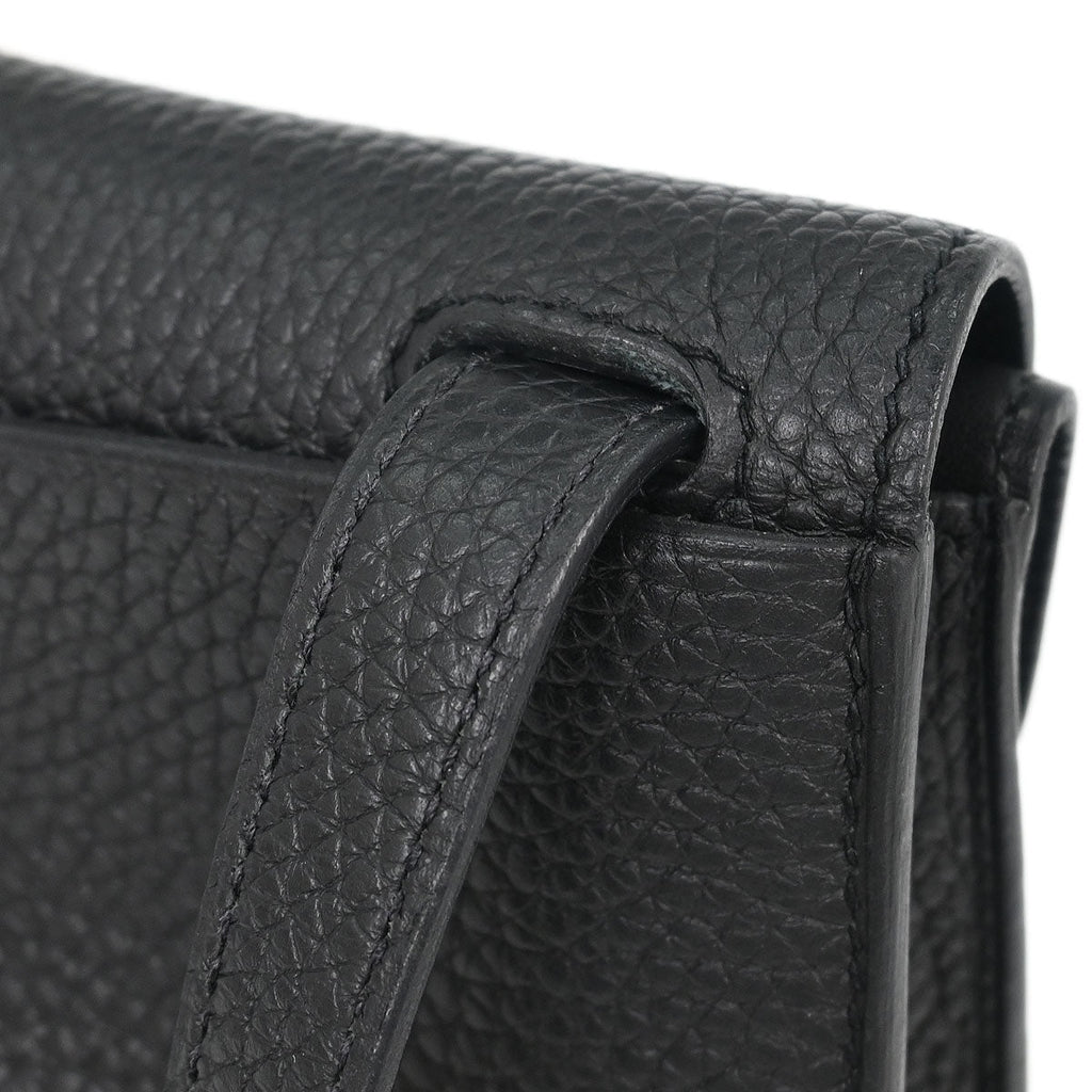 Hermes Black Taurillon Clemence Halzan 31 2way Shoulder Tote Bag