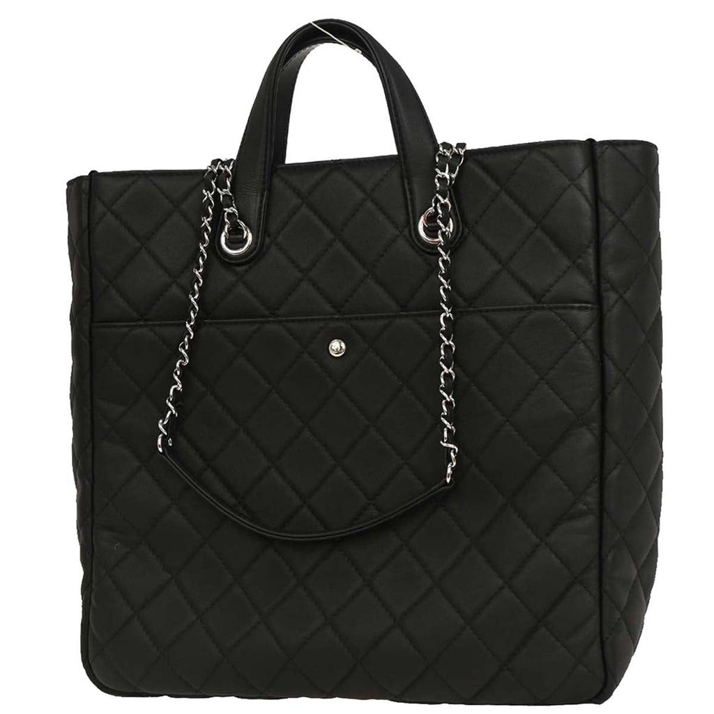 Chanel 2019 Black Lambskin Ultra Pocket Shopping Tote Bag