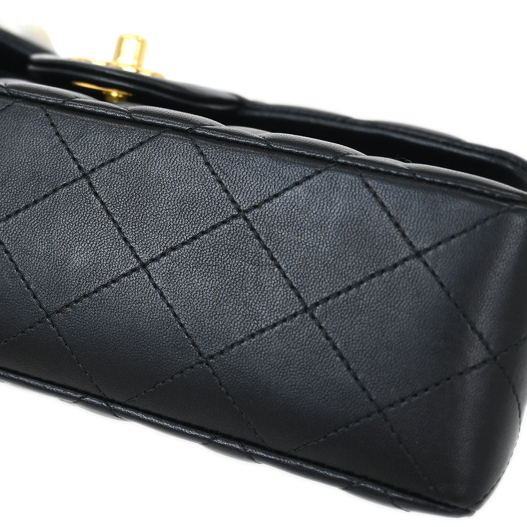 Chanel 2019 Black Lambskin Small Classic Double Flap Shoulder Bag