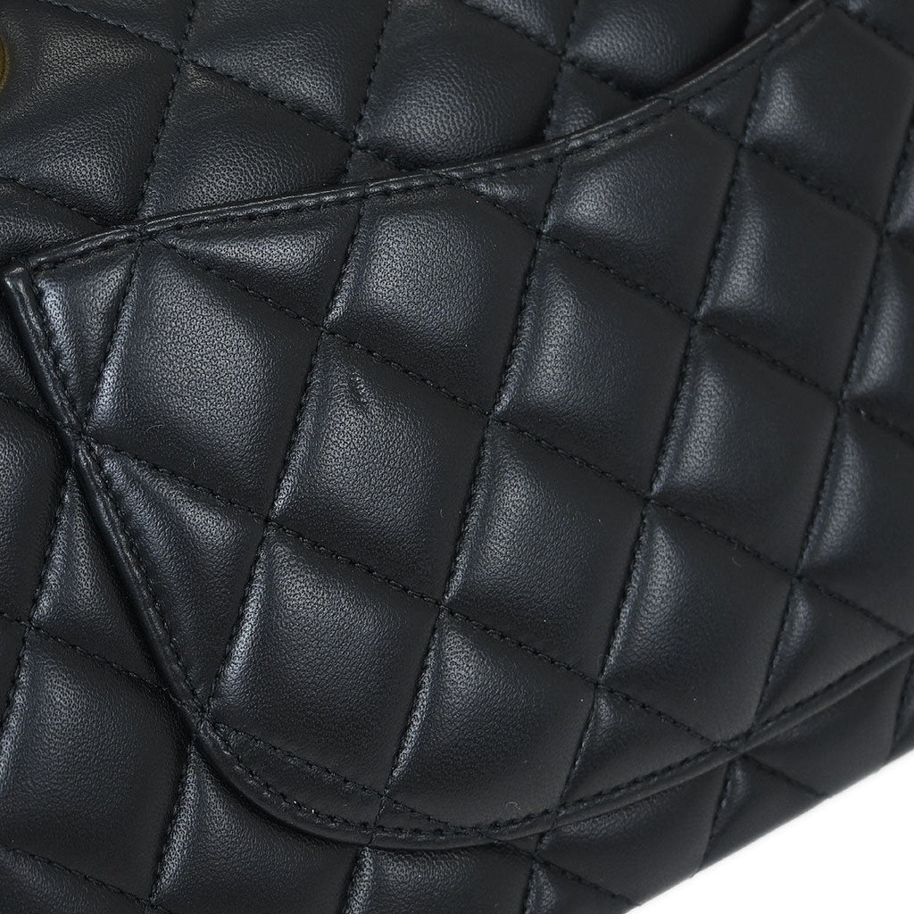 Chanel 2019 Black Lambskin Small Classic Double Flap Shoulder Bag