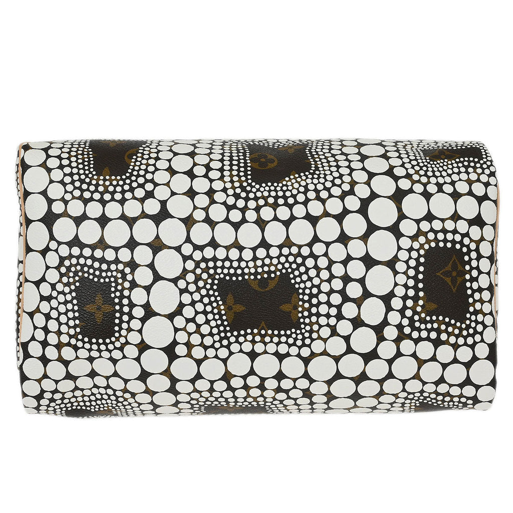 Louis Vuitton Yayoi Kusama White Monogram Town Speedy 30 Handbag M40690