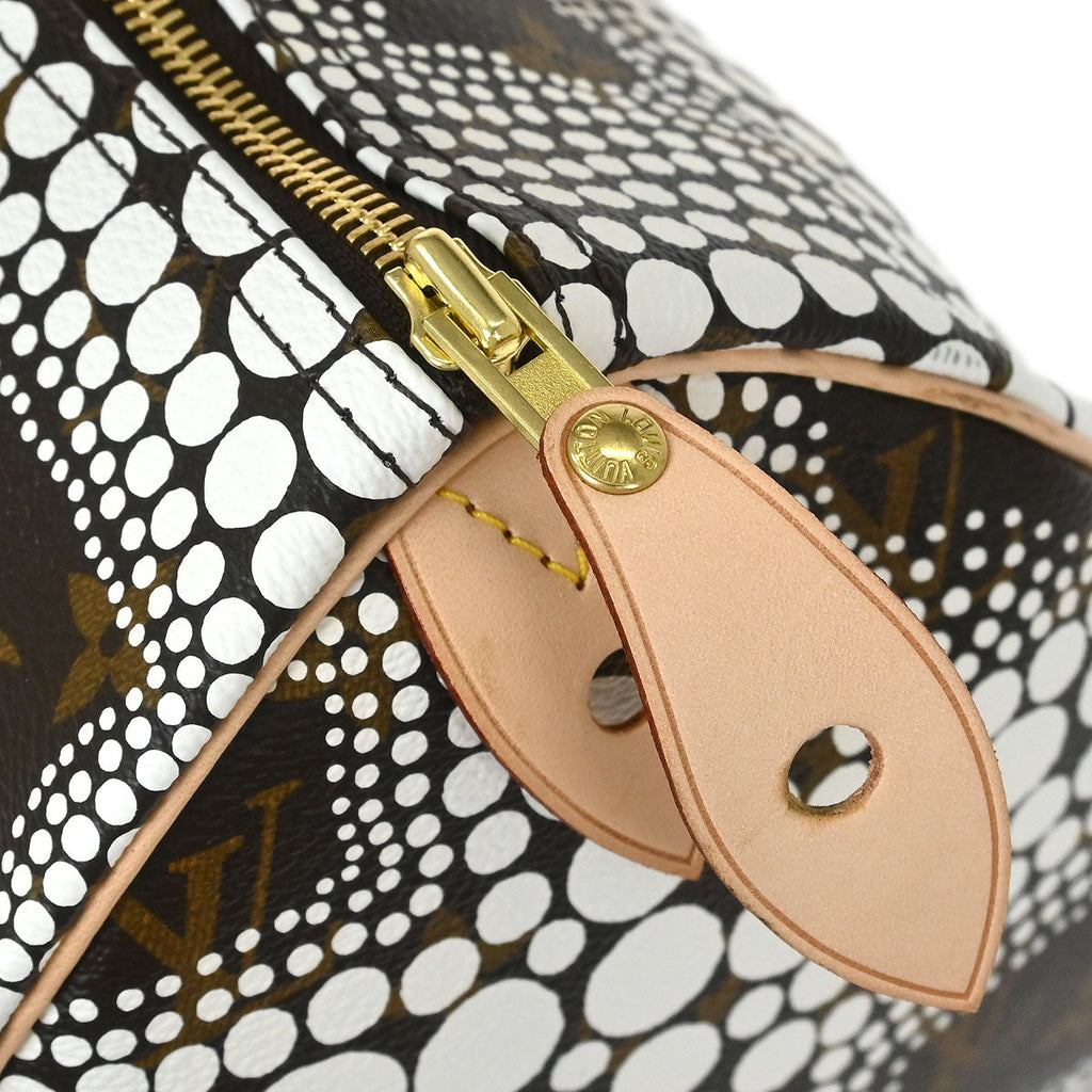 Louis Vuitton Yayoi Kusama White Monogram Town Speedy 30 Handbag M40690