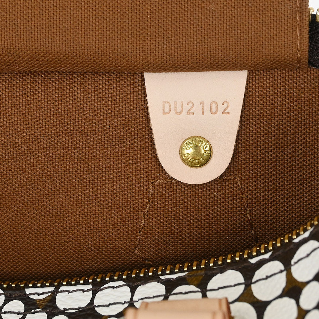 Louis Vuitton Yayoi Kusama White Monogram Town Speedy 30 Handbag M40690