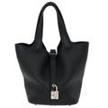 Hermes Black Taurillon Clemence Picotin Lock 18 PM Handbag