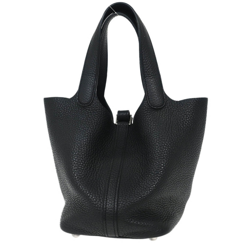 Hermes Black Taurillon Clemence Picotin Lock 18 PM Handbag