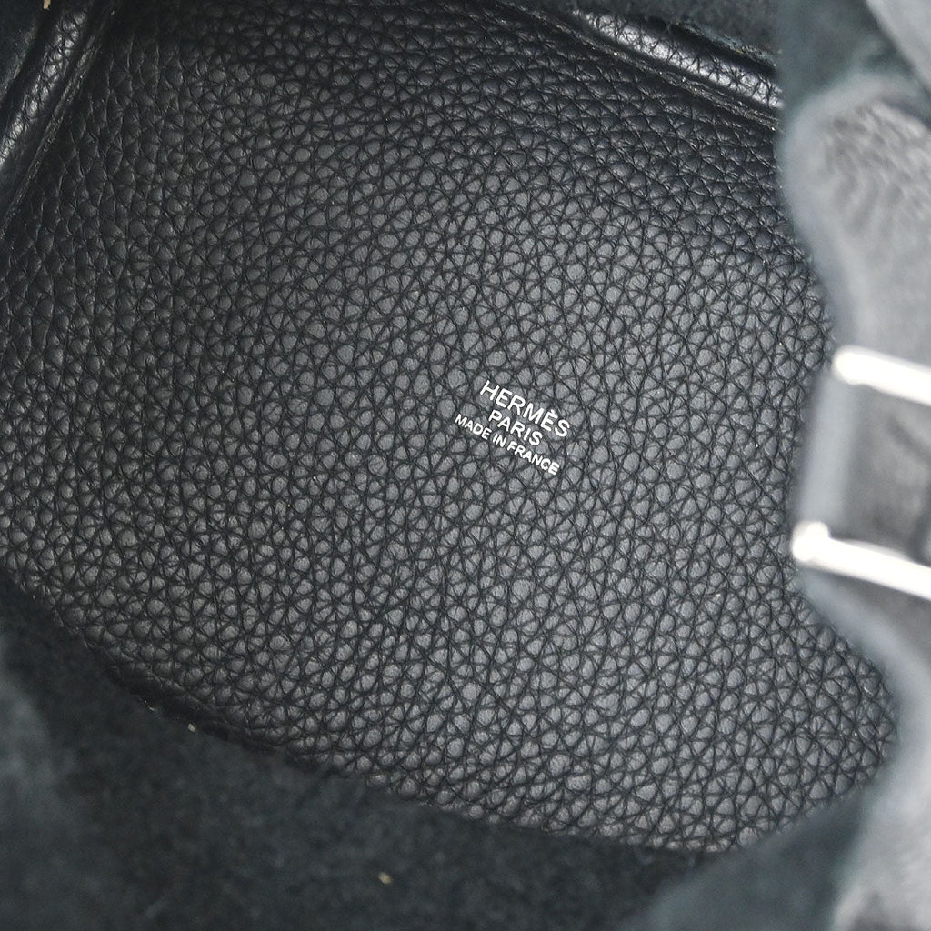 Hermes Black Taurillon Clemence Picotin Lock 18 PM Handbag