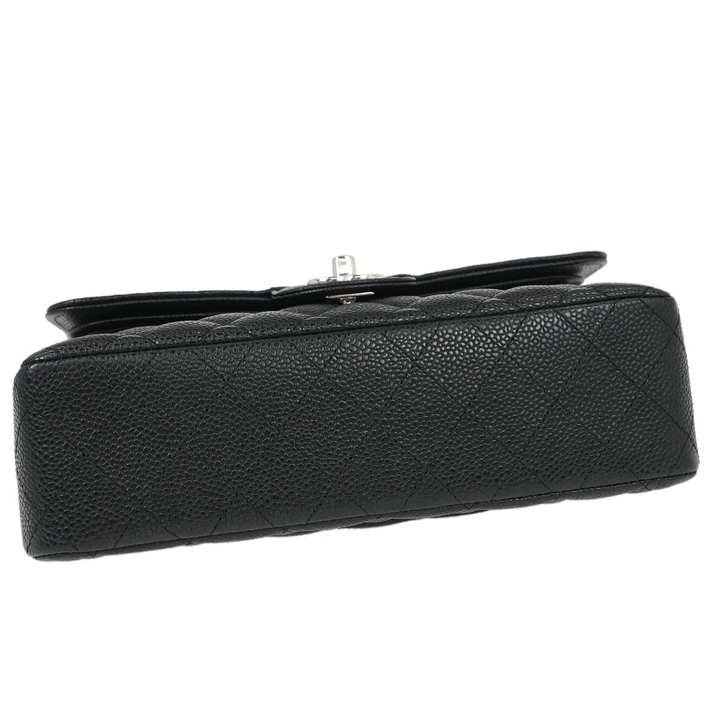 Chanel 2019 Black Caviar Small Classic Double Flap Shoulder Bag