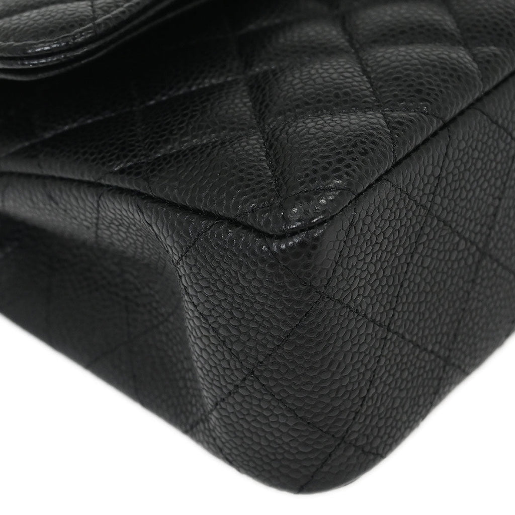 Chanel 2019 Black Caviar Small Classic Double Flap Shoulder Bag