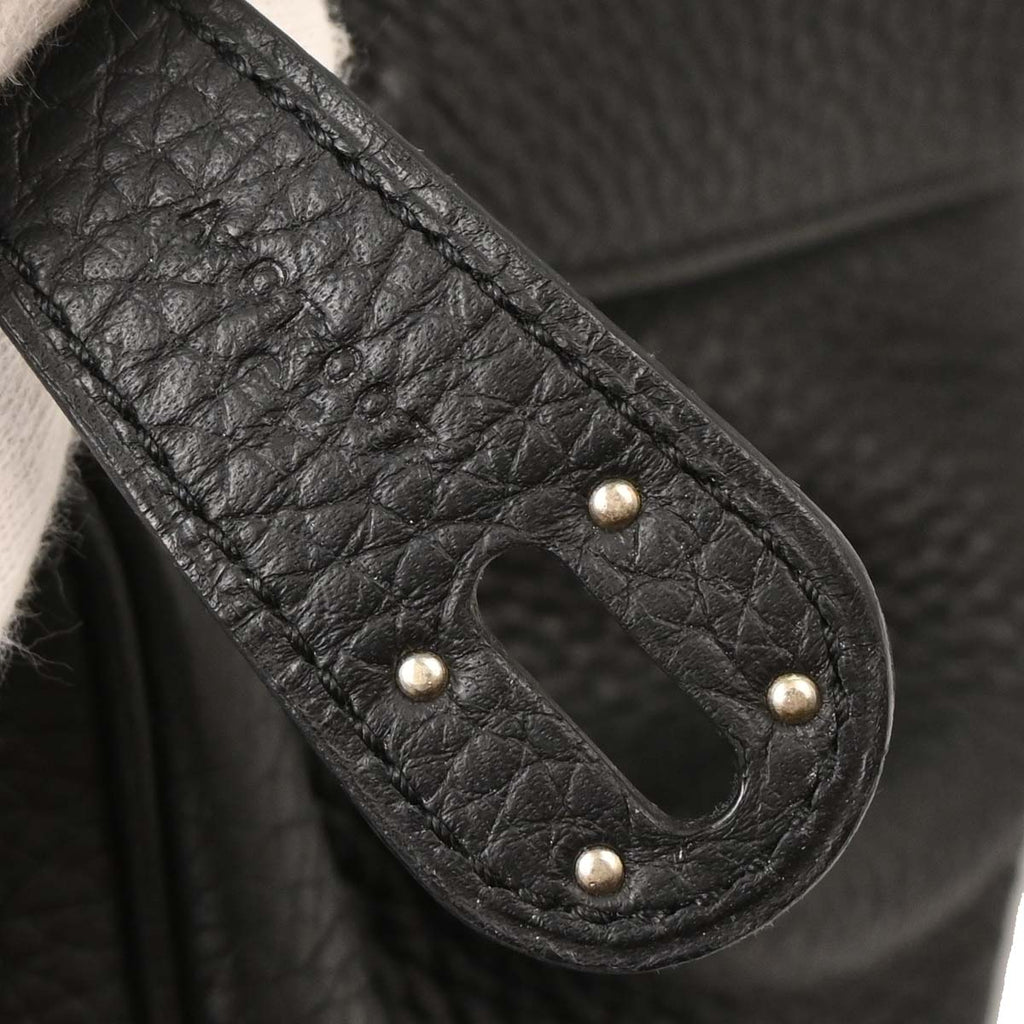 Hermes Black Taurillon Clemence Lindy 30 Shoulder Bag