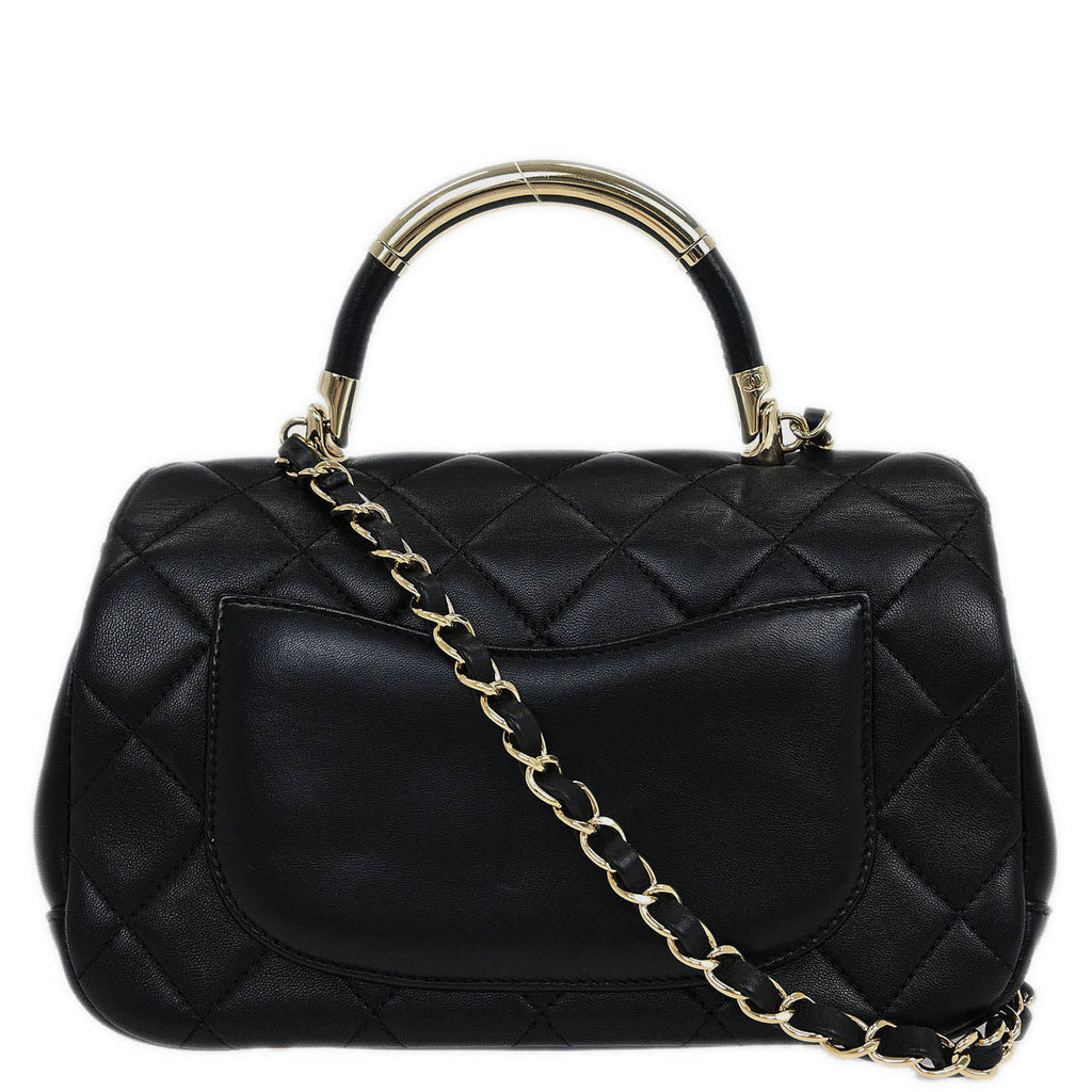 Chanel Black Lambskin 2way Shoulder Handbag