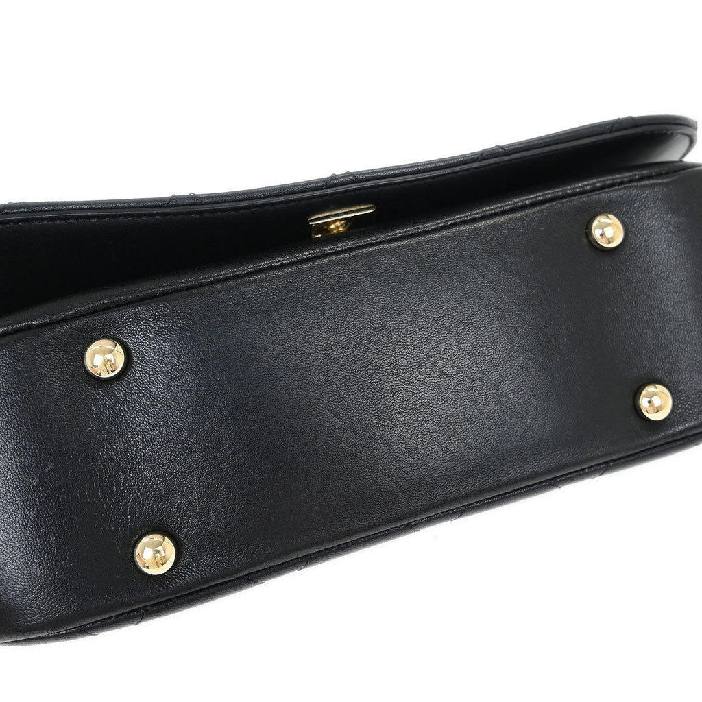 Chanel Black Lambskin 2way Shoulder Handbag