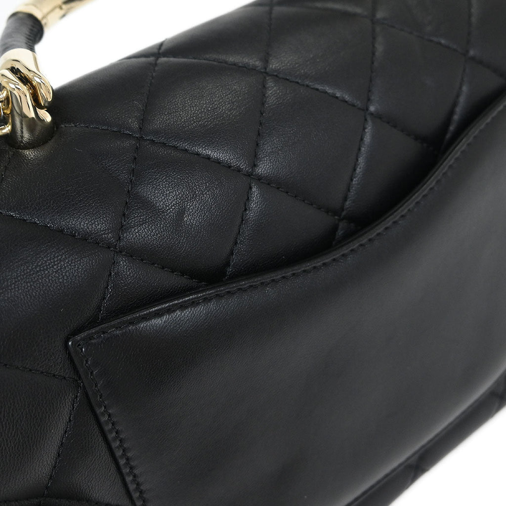 Chanel Black Lambskin 2way Shoulder Handbag