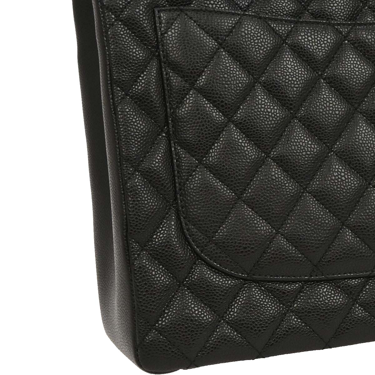Chanel 2014 Black Caviar Grand Shopping Tote GST Chain Handbag