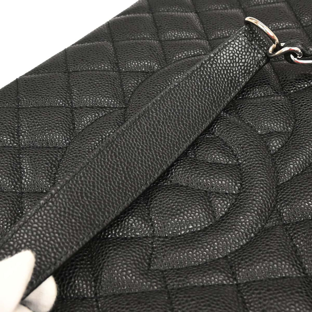 Chanel 2014 Black Caviar Grand Shopping Tote GST Chain Handbag