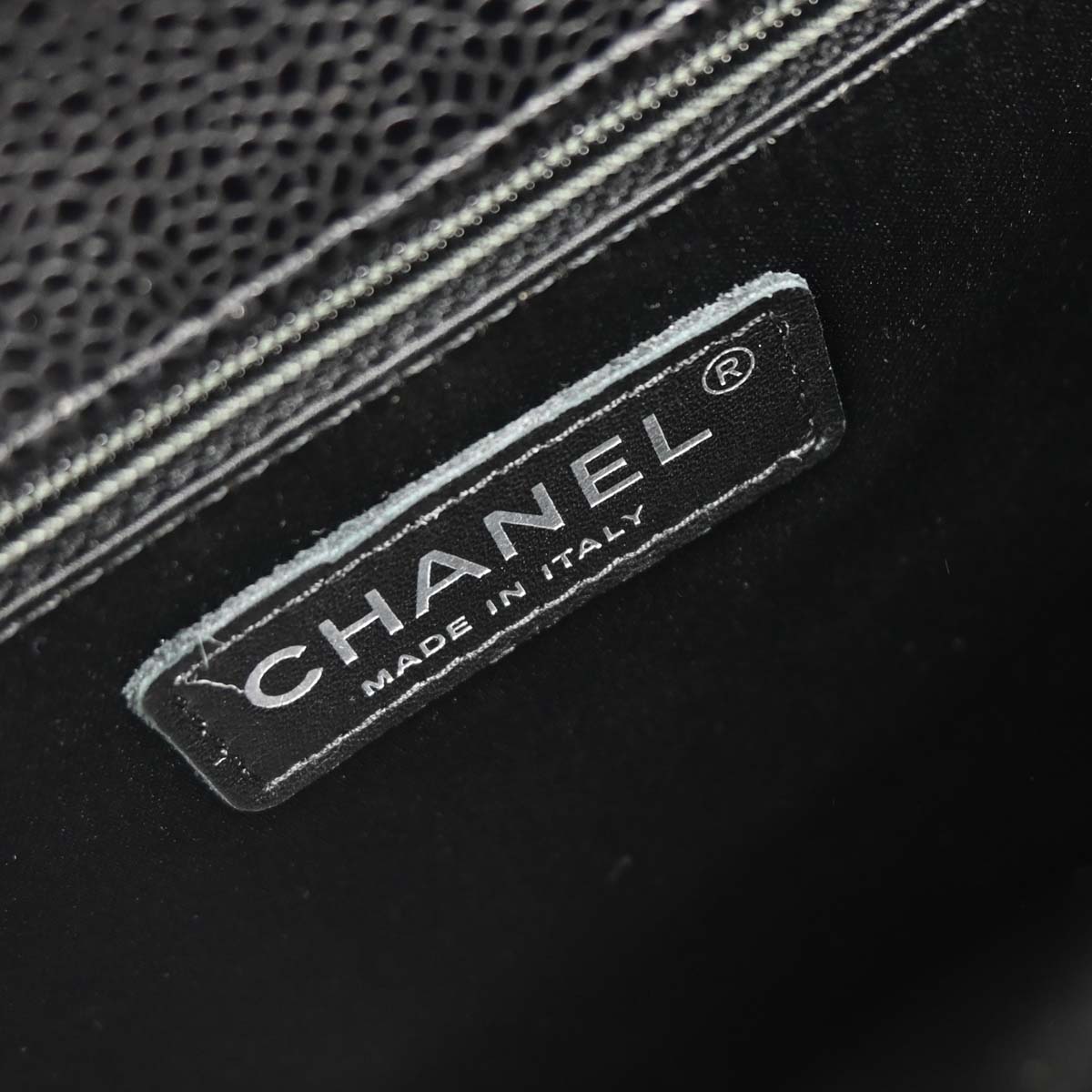 Chanel 2014 Black Caviar Grand Shopping Tote GST Chain Handbag