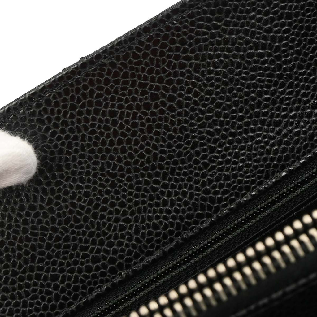Chanel 2014 Black Caviar Grand Shopping Tote GST Chain Handbag